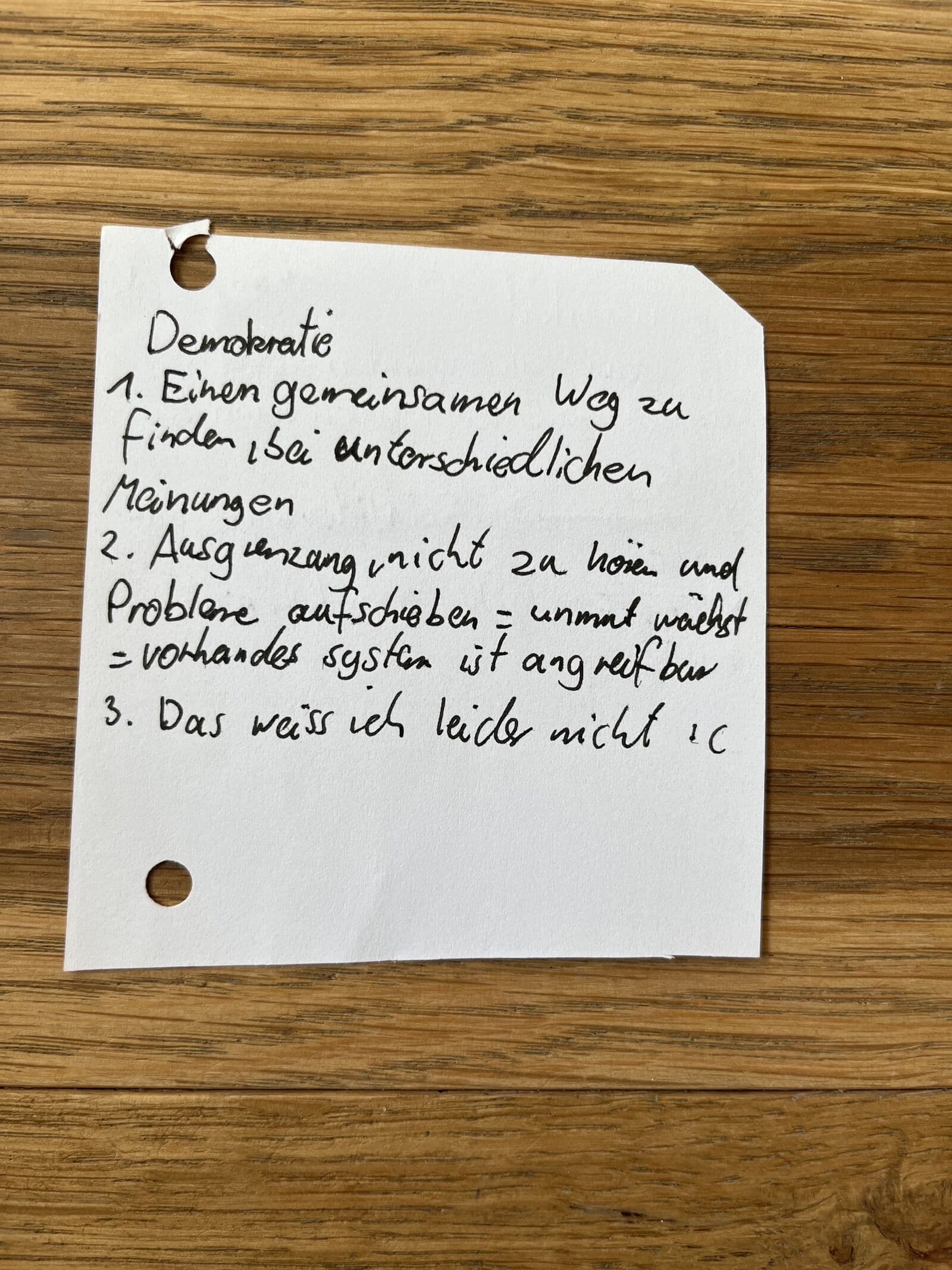 Democracy Dialogschleife